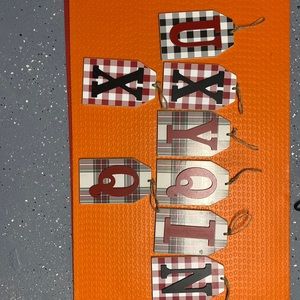 Decorative plaid letter plaques